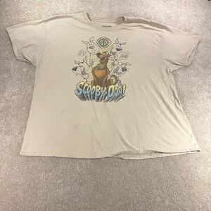 Jerry Leigh Scooby-Doo T-Shirt Mens XXL Tan Graphic Short Sleeve AB1010